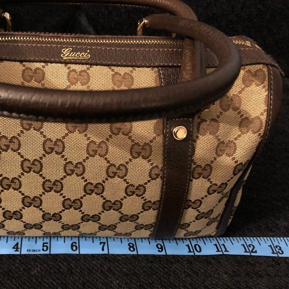 100% AUTHENTIC GUCCI ABBEY GG CANVAS BOSTON BAG - Picture 9 of 16